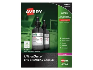 Easy Peel Ultraduty Ghs Chemical Labels, Laser, 2 X 2, White, 600/box
