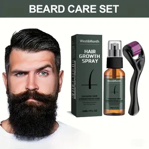 Men's Hair Care Set (2 pieces per set): Includes massage ball beard scalp oil and moisturizing hair mask essence. Needle tip length < 0.25 millimeters. This product is not for commercial use. Valentine's Day gift, must-have accessory for travel.