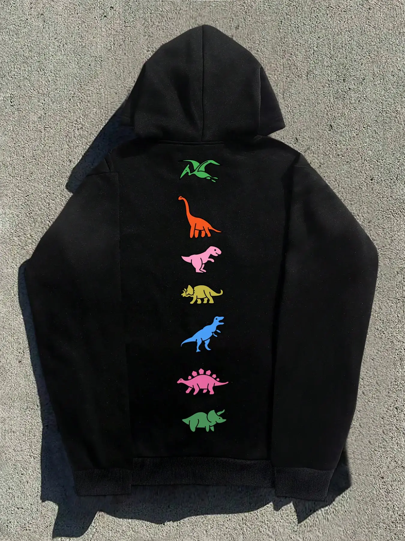 Unisex Men's Dinosaur Print Hoodie, Casual Streetwear Hoodie, Casual Loose Long Sleeve Hooded Cute Animal Sweatshirt for Fall & Winter, Men's Top for Daily Wear, Pullover, Casual Pullover Sweatshirts, Casual Cozy Sweatshirt