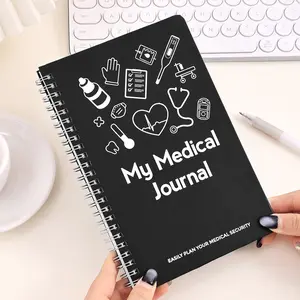 Medical Health Journal, 1pc 114 Pages Spiral Notebook, Personal Organizer for Mental Wellness Tracking & Healthcare Documentation