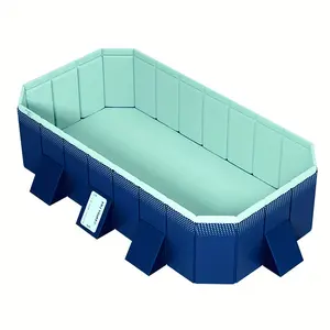 115-inch (approx. 289.6 cm) non-inflatable foldable swimming pool, suitable for family use. Portable above-ground pool for adults and kids, easy to set up, ideal for outdoor spaces, backyards, gardens and camping. Made of durable PVC.