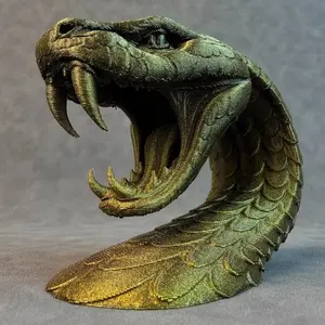 3D Printed Creative Snake Head Ornament, Artistic Home Desktop Decor, Collectible Decoration, Statue Display Piece, Figurine, Ideal Holiday Gift