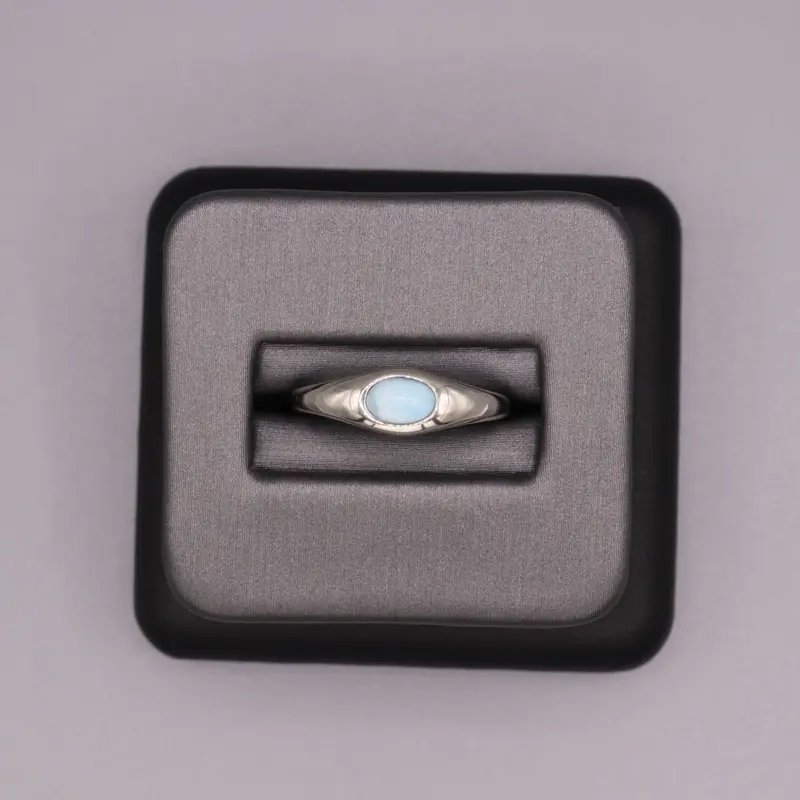 Sterling Silver Stone Ring - Larimar Signet