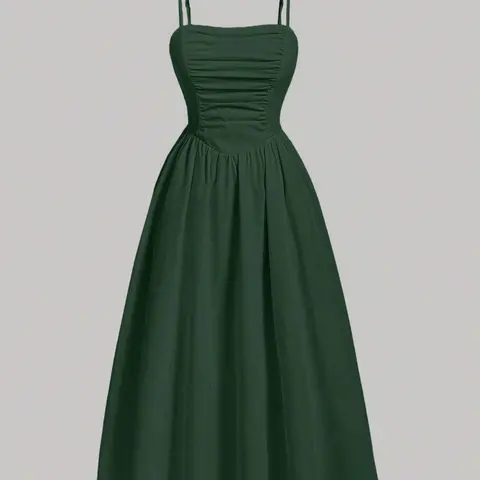 Women's Plain Minimalist Fitted Cami Spaghetti Strap Dress, Elegant Sleeveless Cami Dress for Party Holiday Wedding Guest, Ladies Summer Clothes, Womenswear, Wedding Outfits, Sleeveless Dresses