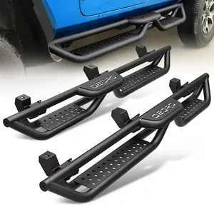 YITAMOTOR Running Boards with Two Stairs Design All-Steel Build Bolt-On Side Steps Compatible with 2018-2025 Jeep Wrangler JL 4 Door