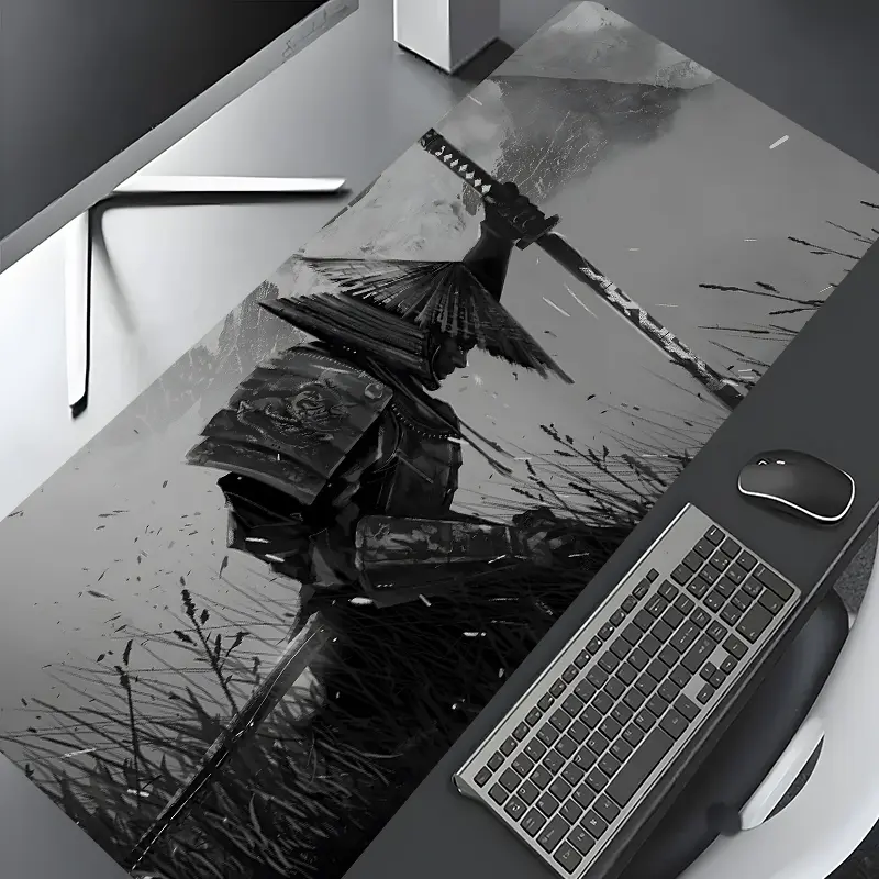 Japanese Samurai Style Extra Large Gaming Mouse Pad,Gaming Desk Accessory,Aesthetic Office Supplies,Washable Rubber Pad Non-Slip Lock Edge Mouse Pad Suitable For Home Office,Gift for Family and friends, Computer Desk Accessories, Desk Accessories