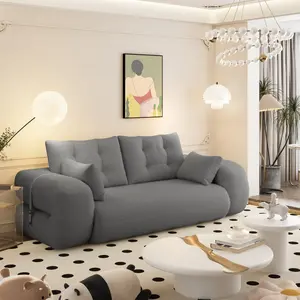 Human Dog Bed, Lazy Sofa Couch, 78.7" Multi-Functional Foldable Sofa Bed, 3-in-1 Teddy Fabric Foam-Filled Sleeper Sofa Bed for Living Room,Guest Bed,Playroom,GREY