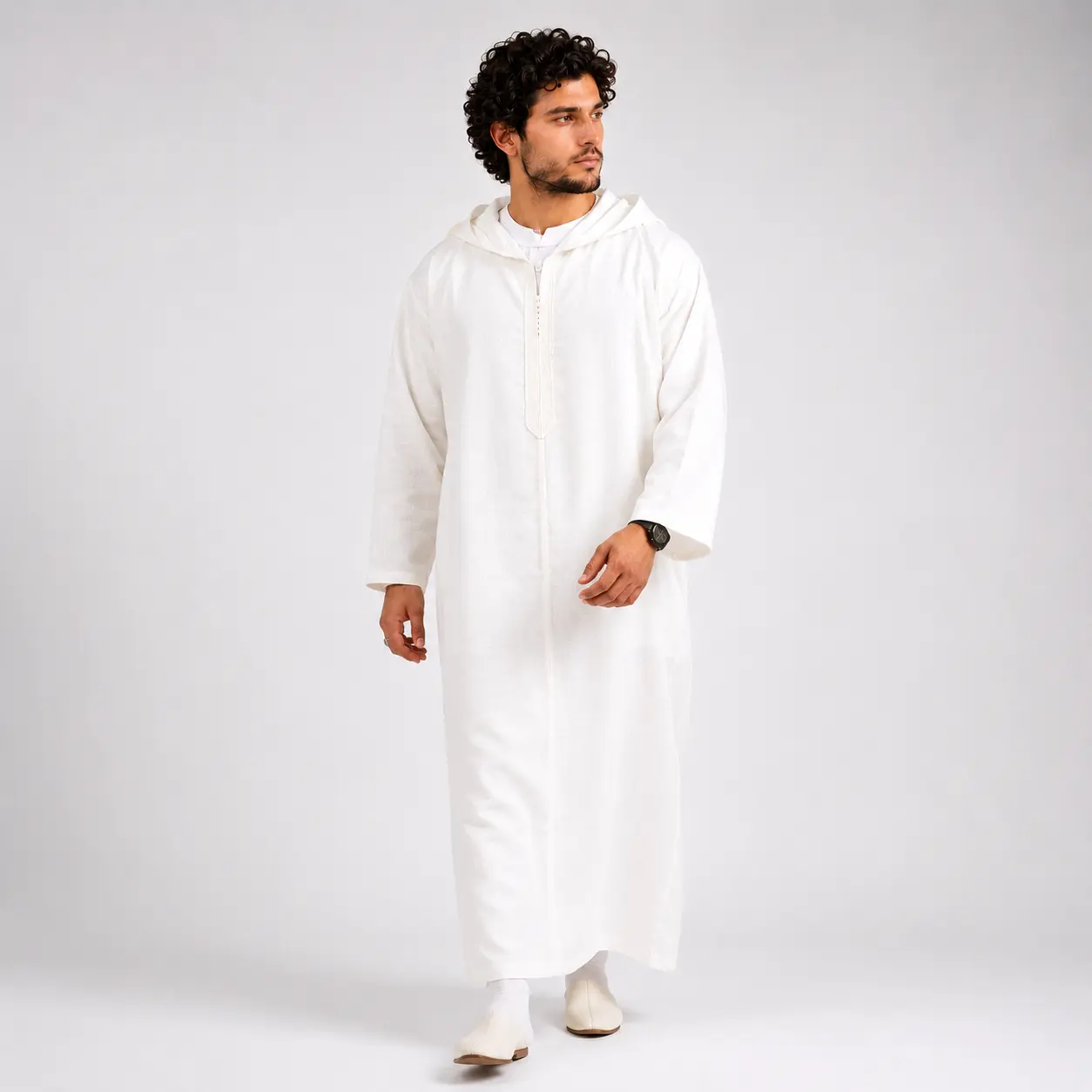 Linen White Moroccan Djellaba