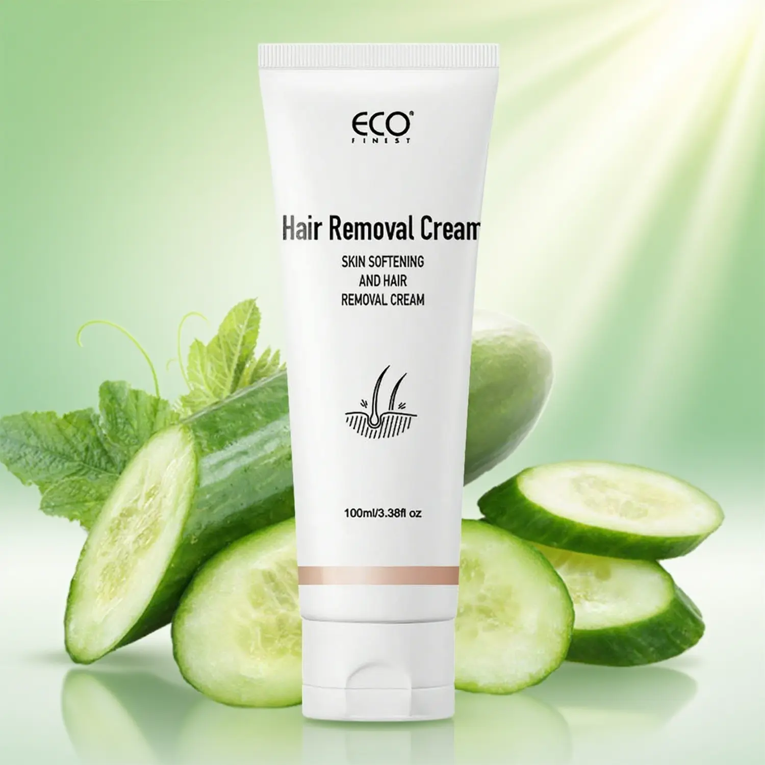 Hair Removal Cream for Sensitive Skin, Painless Depilatory with Aloe Vera & Chamomile for Silky Smooth Legs & Body, Waxing Alternative for Women - 4.06 oz Tube with Razor, Dermatologist, 4.06 Fl Oz
