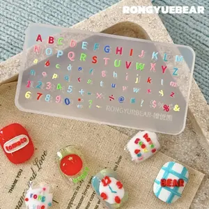 Clear Letter Number Nail Silicone Mold