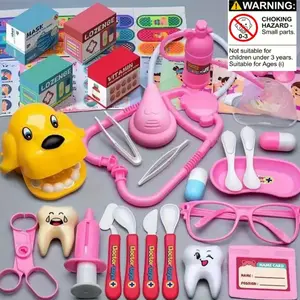 Doctor Role Play Set, 46-Piece Pretend Toy Kit, Dentist Role, Stethoscope Included, Girl Gift, Educational Toys