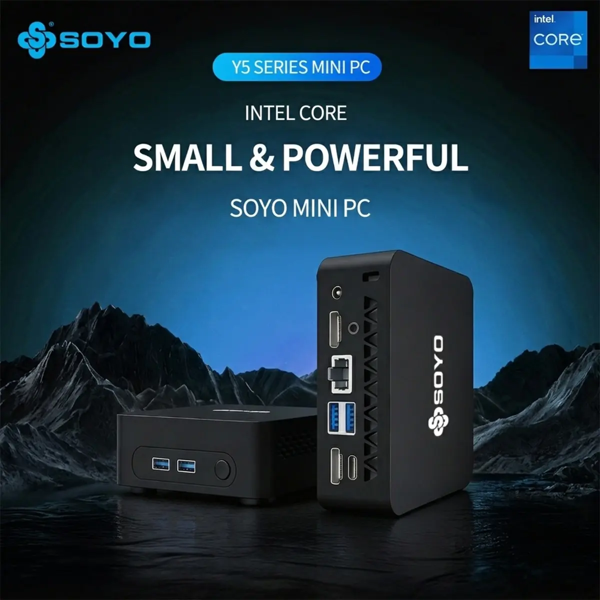 SOYO Y5 Series Mini PC Intel Core i3/i5/i7 Desktop Computer, 8GB RAM 128GB SSD, Micro Compact PC for Home/Office, Support 4K Display, WiFi5 Bluetooth 4.2, Preinstalled Windows 10/11 Pro, Silent Low Power Consumption, Small Form Factor Business Desktop