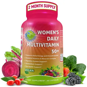 Women's Daily Multivitamin 50 Plus - Vegan Methylated Multivitamin for Women 50 and Over with Biotin, Organic Superfoods & Lutein - Eye, Energy, Gut & Optimal Health Support - Easy to Swallow Capsules