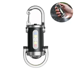 1pcs 1200 Lumens Super Bright Multi-Functional Mini Keychain Flashlight, Multifunctional Flashlight, Rechargeable Camping Torch, 7 Lighting Modes, Long Lasting Outdoor Portable Lantern, Rechargeable Led Flashlights