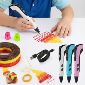 Children's gifts, children's toys 3D Printing Pen with USB Type-C Charging Head Color Box and Drawing Book  Powered DIY Arts Crafts Tool with Finger Protector Photo Album Stand PLA Filament Refills Ideal Gift for Birthday Christmas Fathersdaygift
