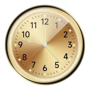 1PCS Pocket Small Mini Luminous Quartz Analog Watch Stick-On Clock For Car Boat Bike