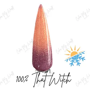 100% That Witch- Halloween dip powder, thermal dip powder, color changing nails, Halloween nails
