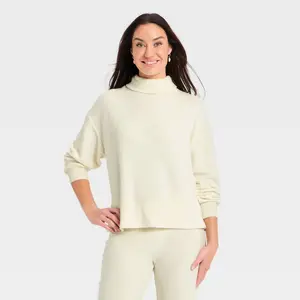 Women's Long Sleeve Mock Turtleneck Pullover Blouse - Universal Thread