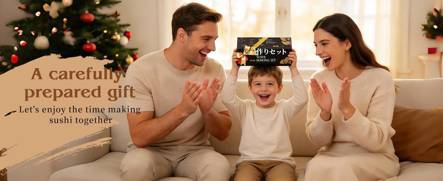 Sushi Making Kit, 16 in 1 Premium Sushi Maker, Suitable for Beginners/Professional Sushi Makers with Sushi Bazooka Roller, Bamboo Sushi Rolling Mat, Sushi Knife, Guide Book & More (Black)