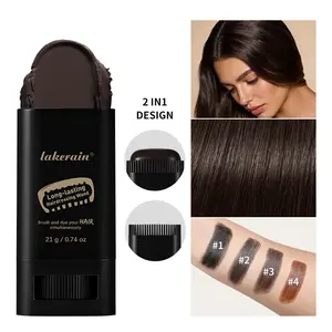 Portable Hair Dye Stick with Brush, Three Color Designs, Natural Look, Quick Coverage, Fashionable Styling Tool