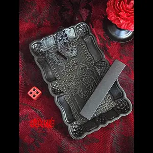 Victorian Gothic Decorative Tray, Gothic Catch-all tray - Small Thick Plates, Gift, Gothic Jewelry Tray, Goth Punk Gift, Halloween Decoration