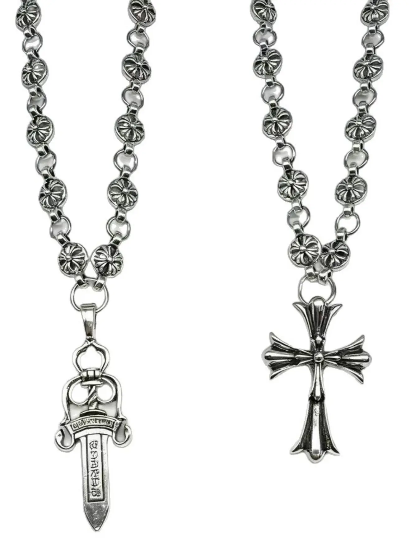 2-Piece Set Retro Unisex Gothic Layered Cross Necklace, Punk Sword Pendant, Ideal Gift for Men and Women, All-Season Accessory, Grunge Cross Necklace, Alloy Necklace, Cross Chain Design
