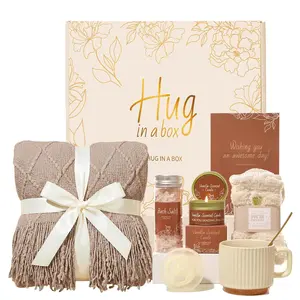 Emberwave "Sending You a Hug" Comfort Care Gift Basket - All-in-One Relaxation Set with Blanket, Mug, Candle, Bath Salts & Card tiktokshopspringglowup,summervibes
