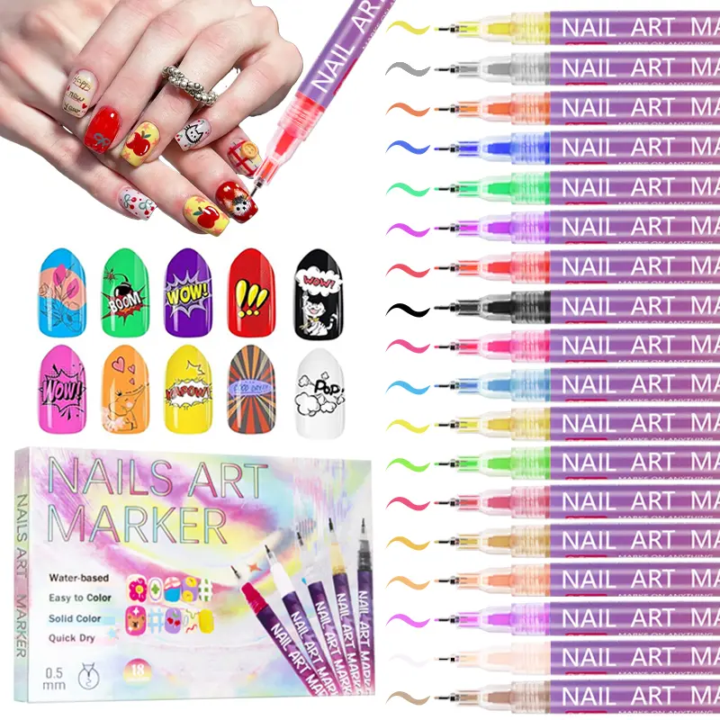 Manicure Cosmetic Nail Marker Pen - Office Writing Tool, Ideal Gift for Nail Art Lovers, Valentine’s Day Suitable