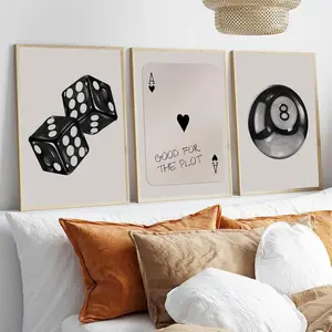 3pcs/set Unframed Vibrant Art Deco Modern Canvas Poster，Perfect for Office, Living Room, Cafe, and Dorm Decor - Unique Letter Print Wall Art