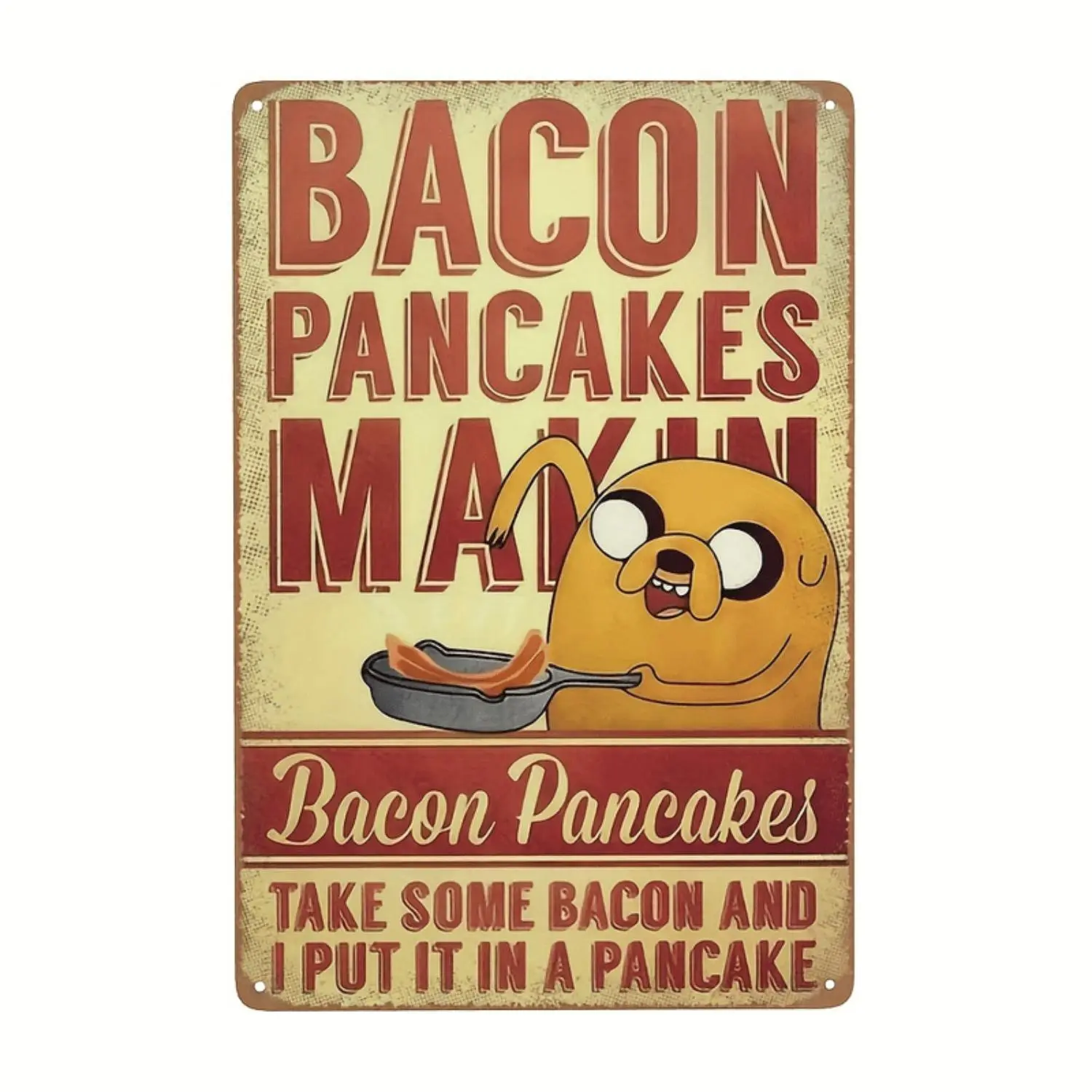 Vintage Adventure Time Metal Sign - 8x12in Whimsical Wall Decor, Gag Gift, Horizontal/Vertical Retro Cartoon Character Decor for Home, Man Cave, Whimsical Home Decor
