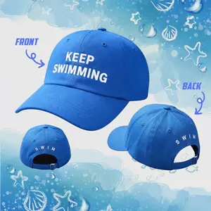 Embroidered KEEP SWIMMING Cap, Embroidery Kpop Fan Concert, Arirang Comeback embroidered Cotton Hat