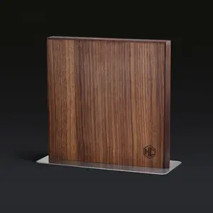 HexClad Walnut Magnetic Knife Block
