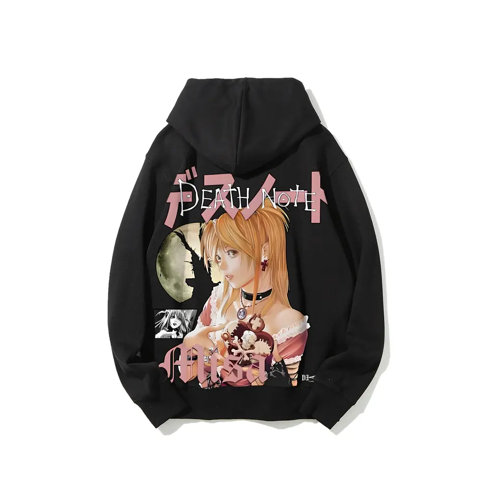 Men's Cotton Fabric Hoodie - Death Note Misa Amane Anime Manga Streetwear, Unisex Menswear Tops Sweatshirts, Couple Gift