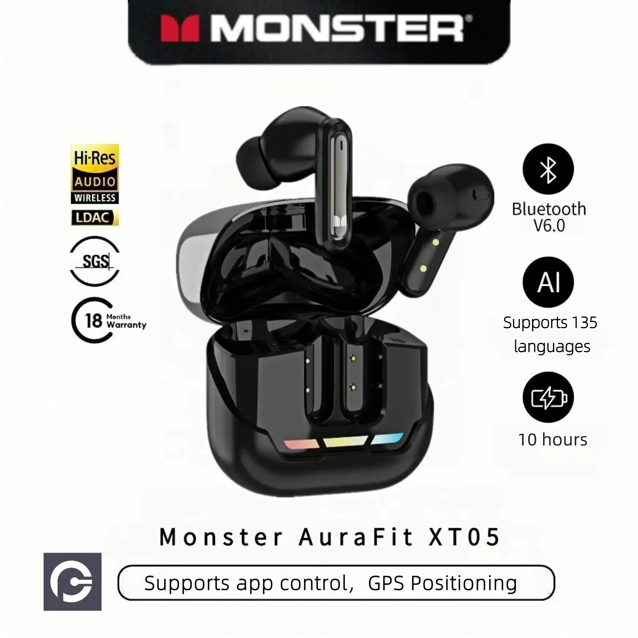 Monster XT05Plus GamingEarphones Wireless Earbuds Bluetooth 6.0 Earphones, Supports App Control In Ear Earbuds,Waterproof Wireless Earphones, Suitable for Office, Sports, Study and Audio Calls, Built in Microphone, Gaming Bluetooth Headphones smallest