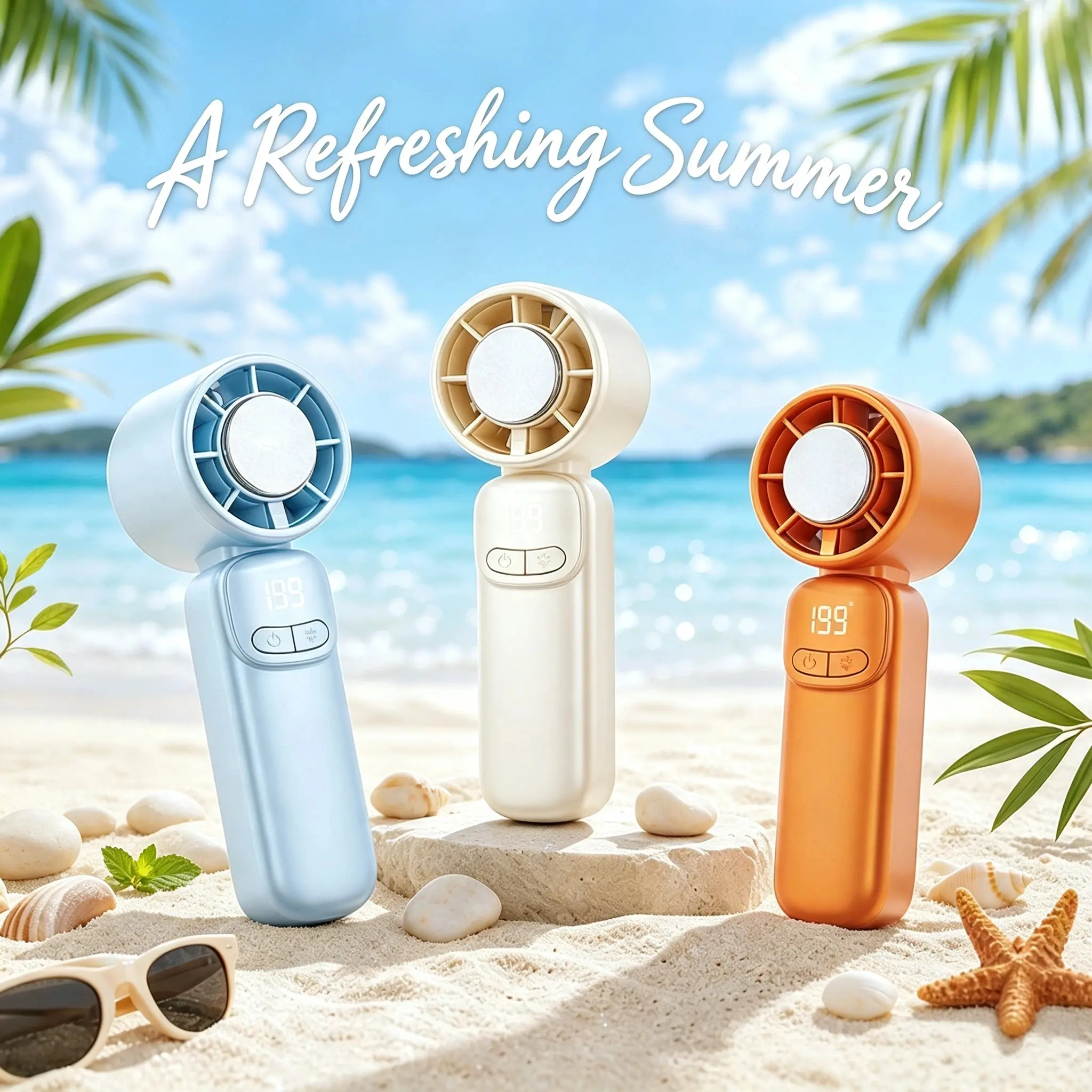 USB & Mobile Fans, Personal Portable Rechargeable Handheld Mini Fan with LED Display Screen, Adjustable Speed, Lightweight Pocket-Size, ABS Material for Summer Travel, Outdoor Activities