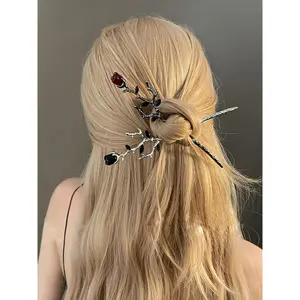 Women's Elegant Rose Design Hair Pin - Sporty Protective Gear Accessory for Sports & Outdoor Use, Trendy Birthday Gift for Women