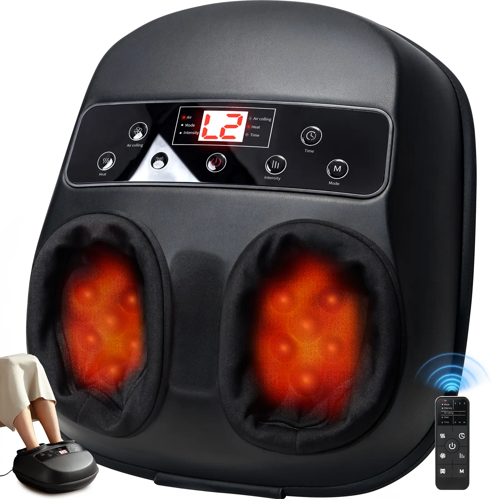 Upgraded Shiatsu Foot Massager with Heat – Deep Kneading for Tired Feet & Relaxation, Remote Control, Gifts for Women Men summerwins