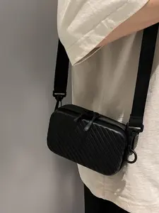 Men's Casual Solid Color Crossbody Bag, Fashionable Waterproof Shoulder Bag with Adjustable Strap, Trendy All-match Crossbody Bag for Daily Use