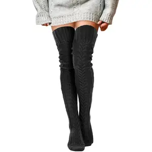 Women's Knitted Long Socks with Extra Long Leg Height, Winter Long Socks Over Knee Warmth, Soft Warmth, Machine Washable Universal Thick Warmth, Tight Tight Day Socks, Elastic Women's Elasticity, Elegant and Lightweight Style