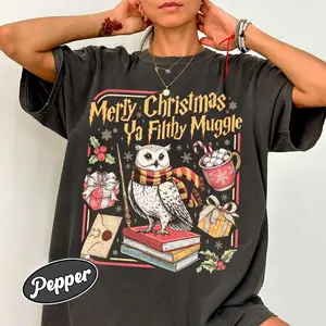 Merry Christmas Ya Filthy Comfort Color Shirt, Retro Wizard Holiday Shirt, Wizard Christmas Shirt, Wizard Gift for Fans, Festive, Merry Christmas