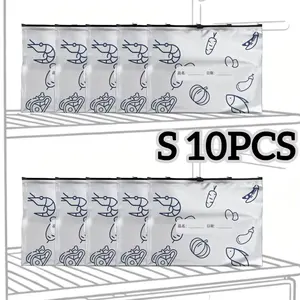 Reusable Aluminum Foil Storage Bags - 10/60 Pcs Freezer Safe, Odor-Proof Food Packaging Organizers for Kitchen & Pantry Essentials
