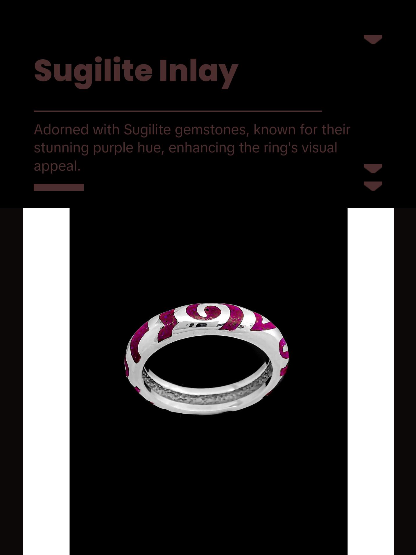 Size 13 - 925 Sterling Silver Tribal Ring • Sugilite Gemstone • Navajo Handmade • Purple Native American Ring