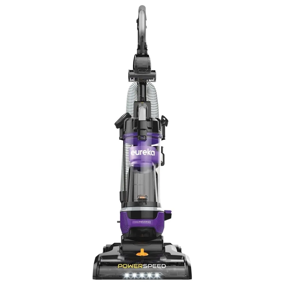 Eureka PowerSpeed Upright Portable Vacuum Cleaner for Kitchen Use - LED Headlights, Auto-Rewind Cord Function, 5 Floor Settings