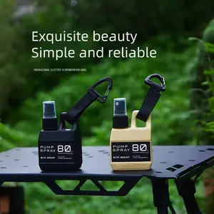 Outdoor 80ML Spray Bottle with Hook, Press-Type Alcohol Sanitizer Dispenser, Travel Portable Plastic Flask, Ideal for Daily Use