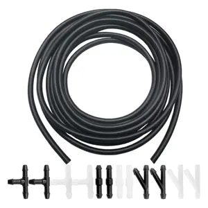 Windshield Washer Hose Repair Kit - 4M Washer Fluid Hose with 12 Connectors, Universal Fit for Car Water Pumps & Nozzles, Easy DIY Repair