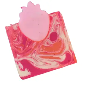Strawberry Peach Champagne  Organic Cold Process Swirl Soap with Frosting. Handmade All Natural Handcrafted Soap. Cute Swirl Soap Bar. Yoni Soap handmade soap natural skincare Cleansing Moisturizing Body Wash