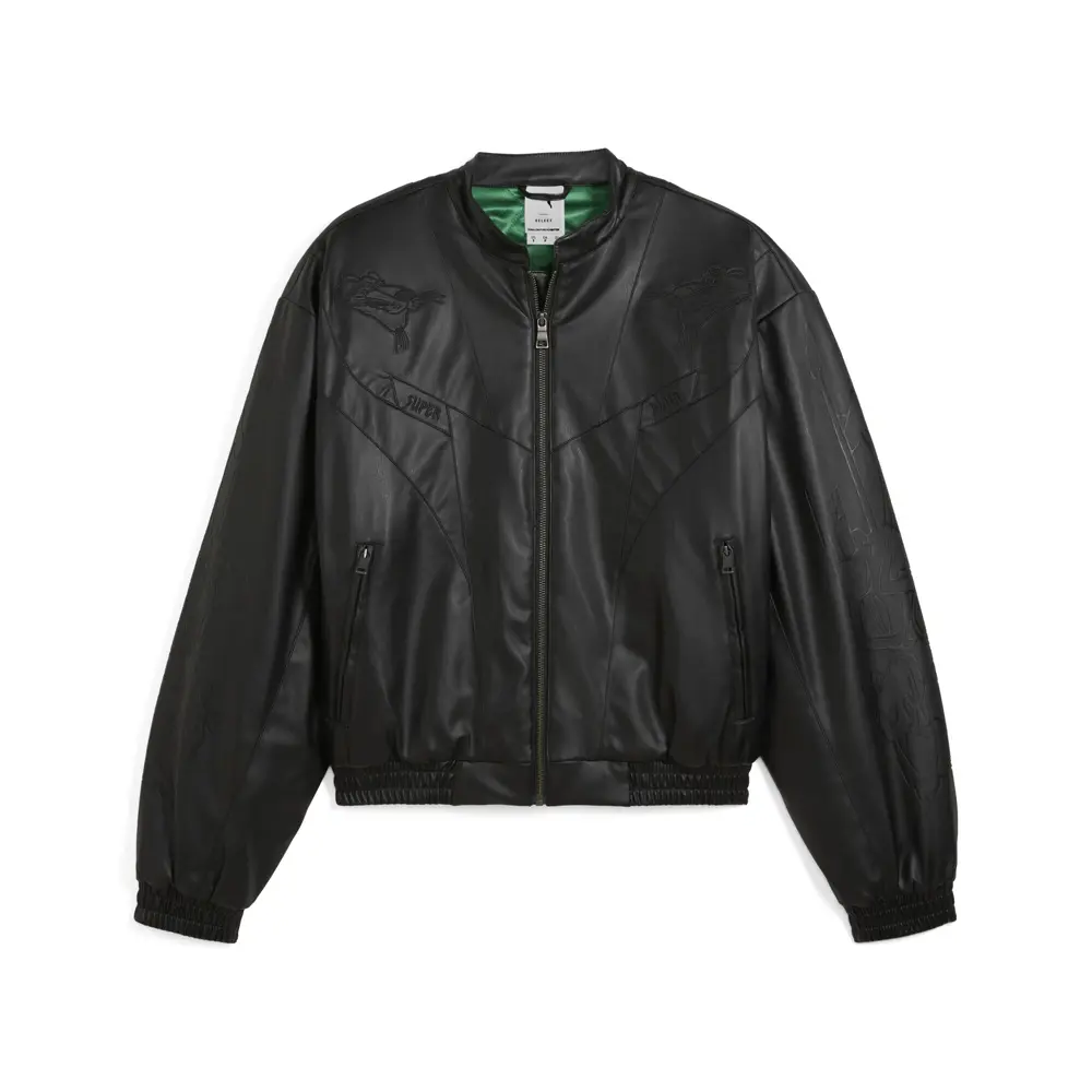 PUMA Mens Special Items Moto Super Bomber Jacket Athletic Outerwear Casual - Black