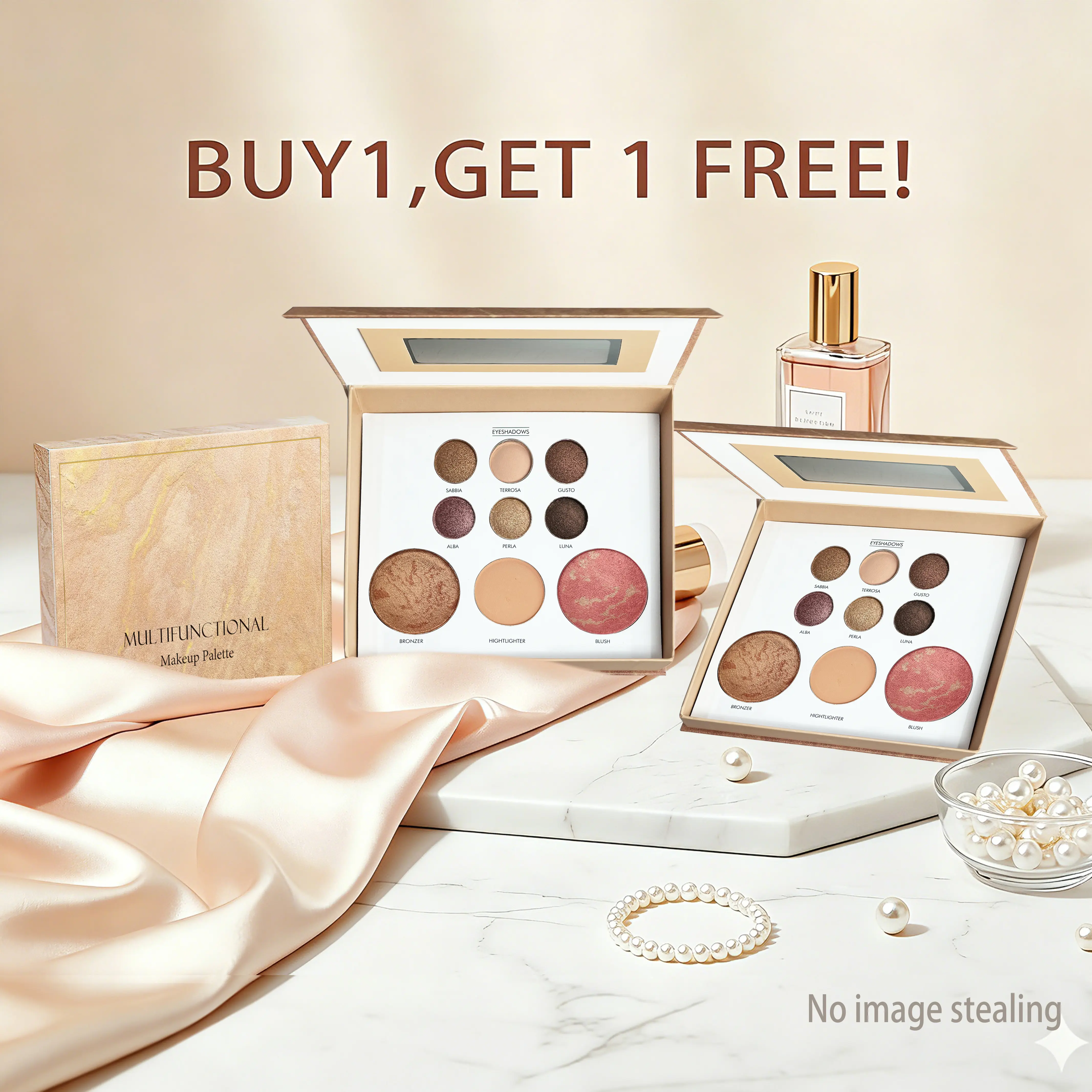 [BUY1,GET 1 FREE] Full Face Makeup Palette, Affordable Glow Up Kit with Baked Powder Eyeshadow, Blush, Bronzer & French Vanilla Highlighter for Day to Night Looks contour cosmetic contour shade eye pride flags