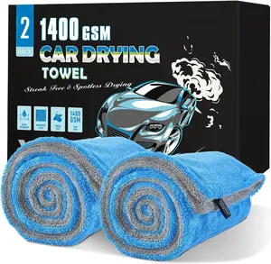 2 Pack  Drying Towels, 48" x 24"  Microfiber Towels for , 1400 GSM Ultra-Absorbent, Streak Free,  Double Twisted-Loop Drying Towels  Detailing for SUV, RV,
