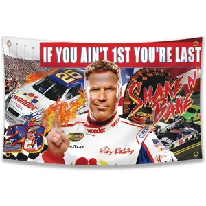 If You Ain't 1st First You're Last Flag for Talladega Nights Ricky Bobb Flag Funny Poster Durable Man Cave Wall Flag apestry
